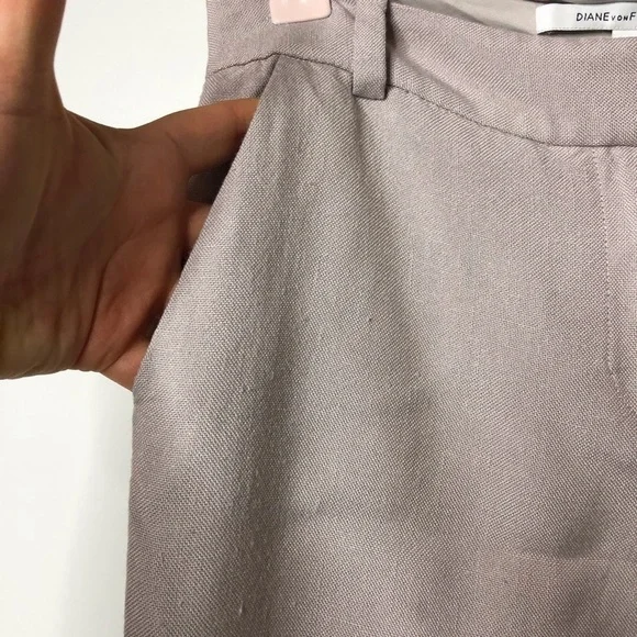 DVF taupe crop fitted pants 0 B8 - Picture 4 of 8
